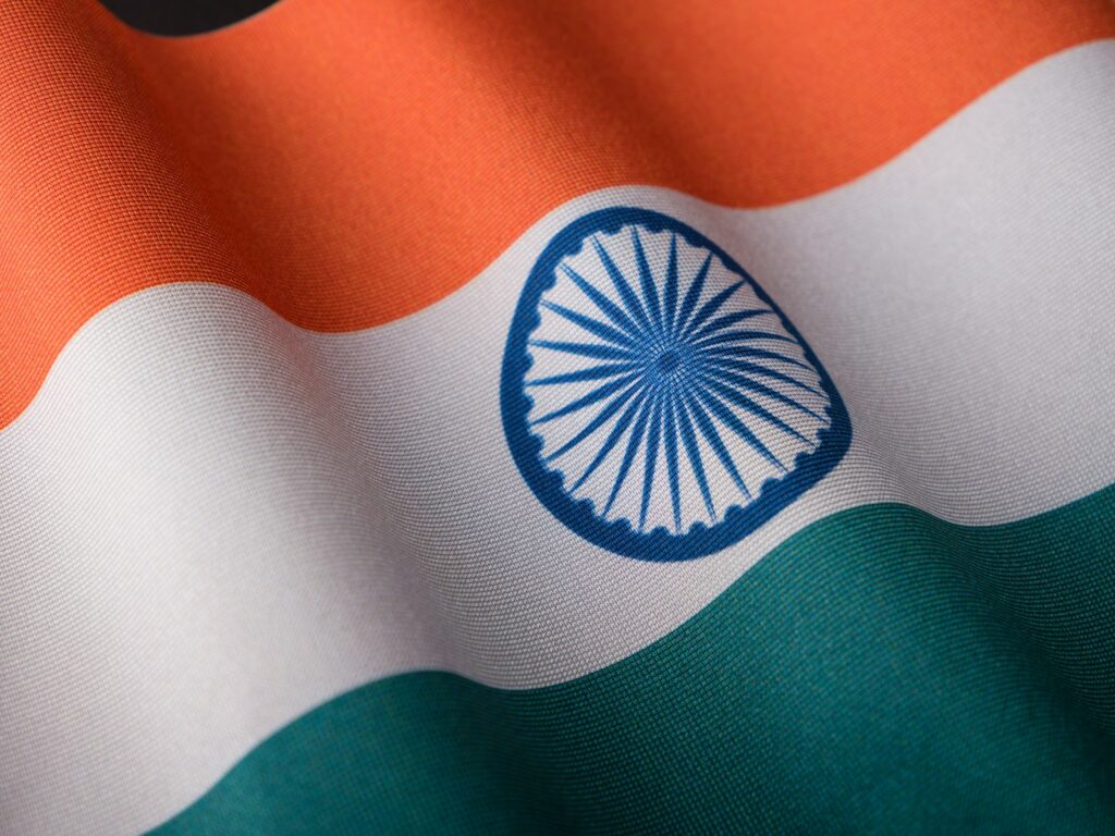 a close up of the flag of india