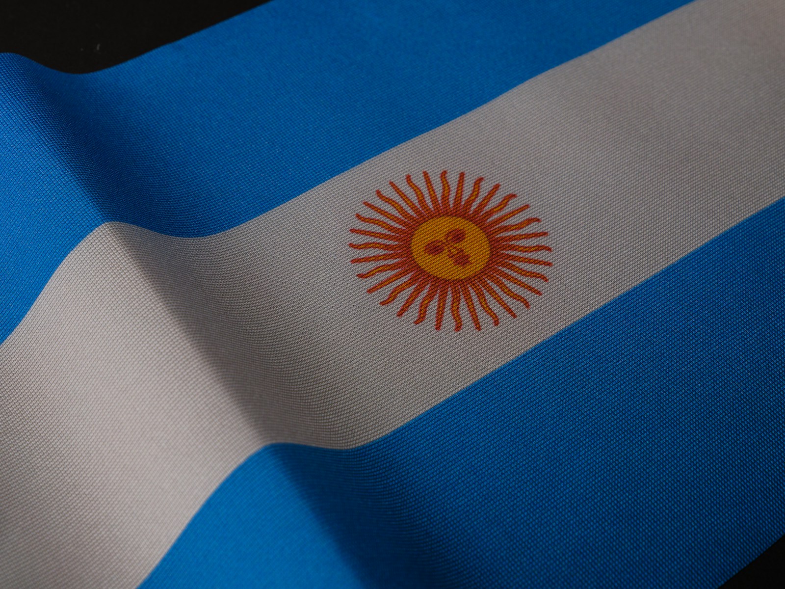 a close up of a flag of the country of argentina