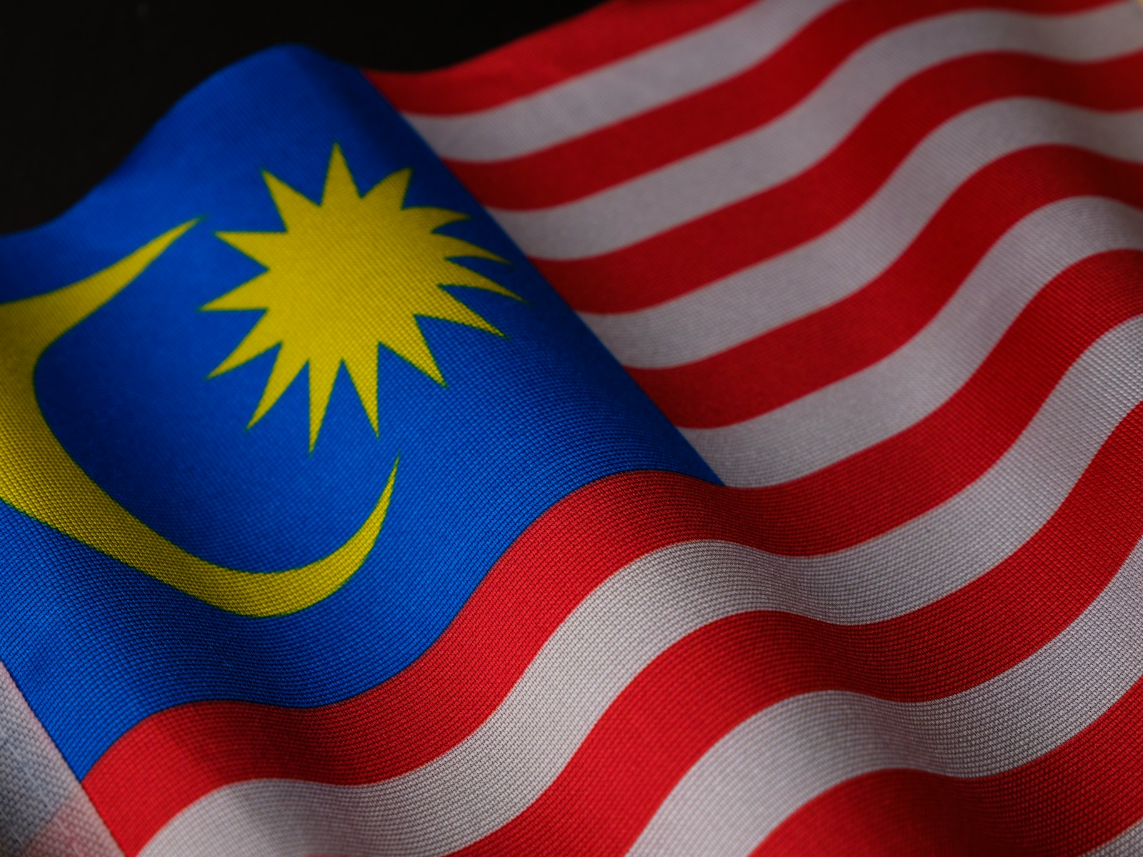 a close up of the flag of malaysia