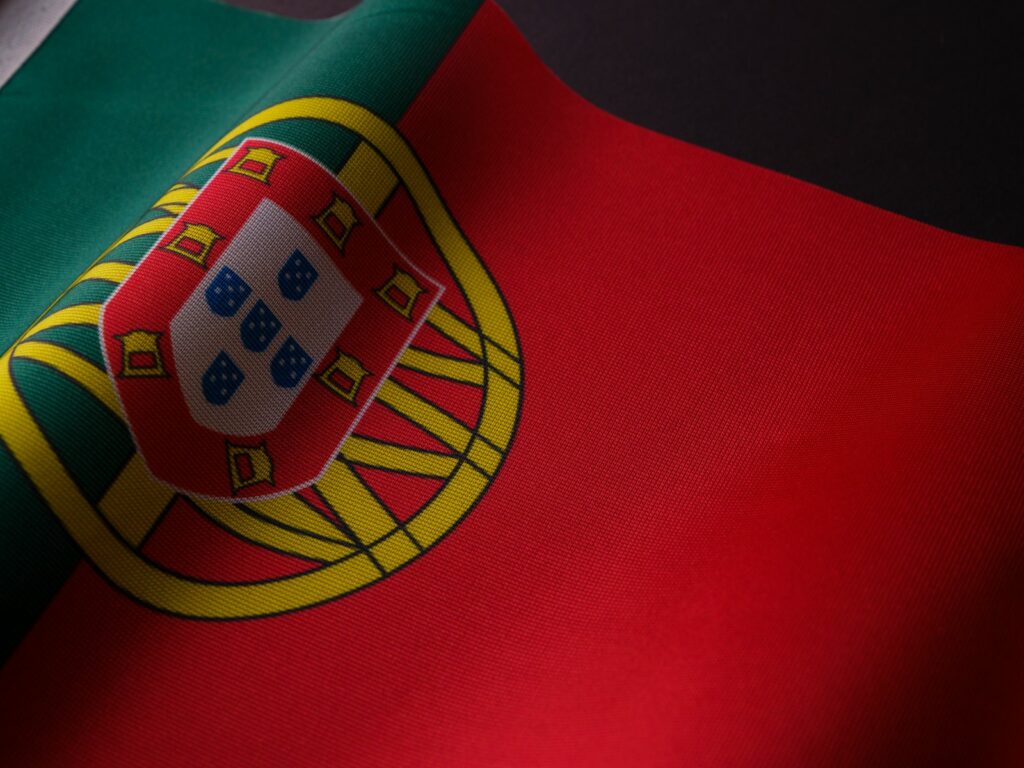 a close up of the flag of portugal