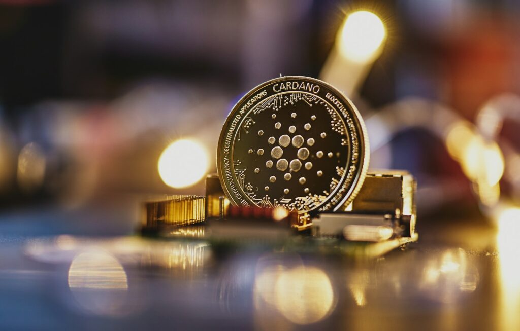 a close up of a coin on a table