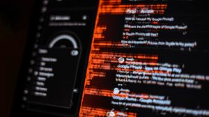 a close up of a computer screen with code code on it