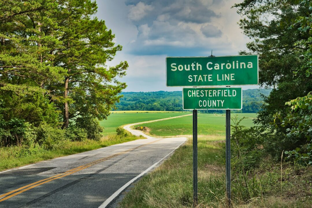 South Caroline State Line street sign