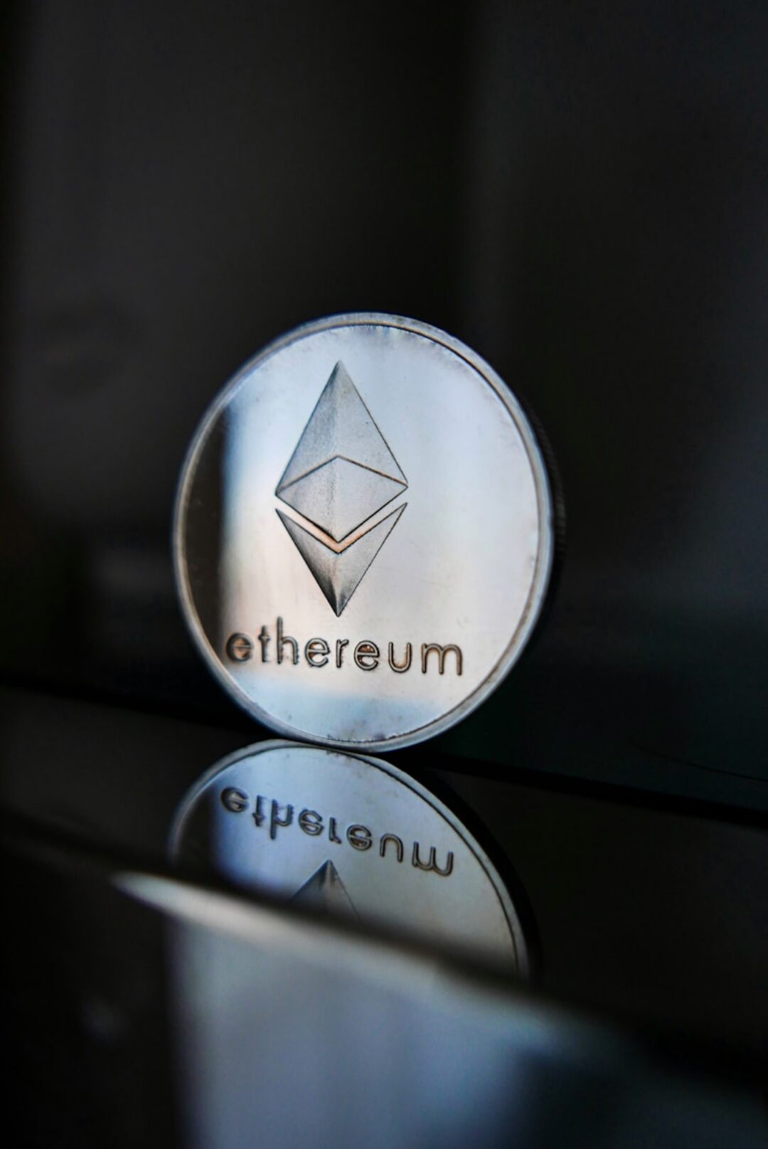 a close up of a coin on a table