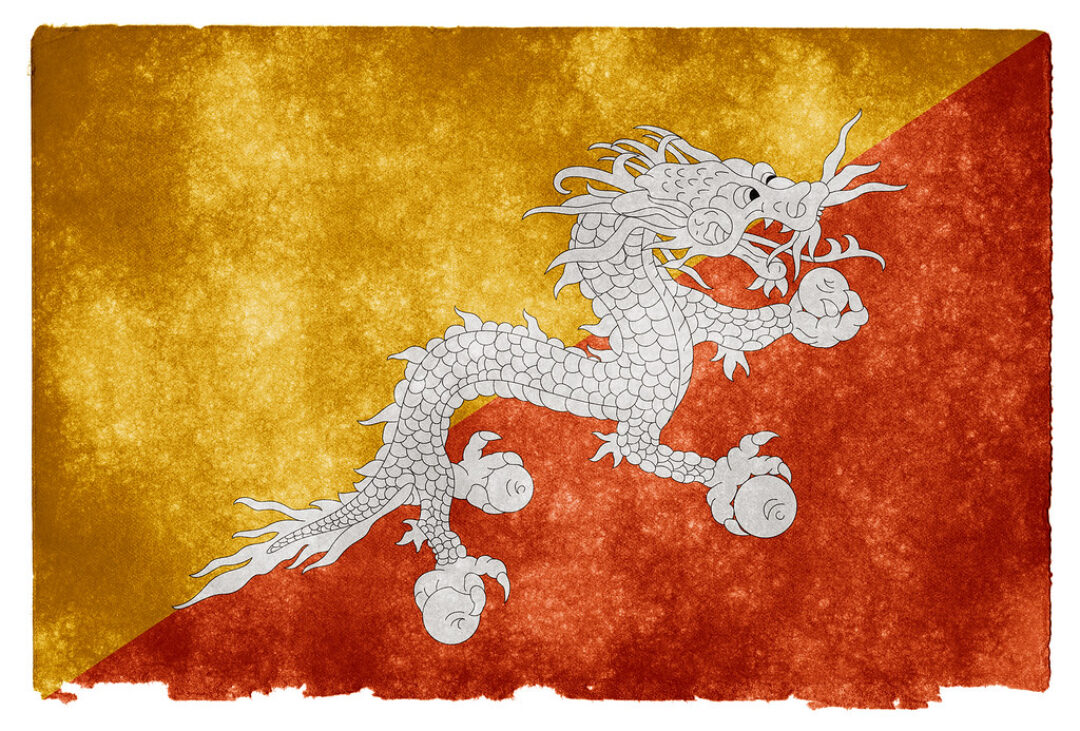 Bhutan Grunge Flag