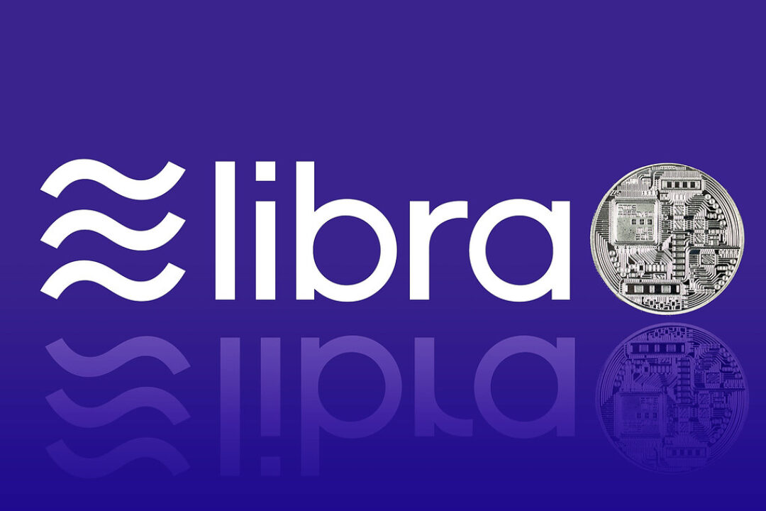 Libra - Facebook's Cryptocurrency Logo on a Blue Background