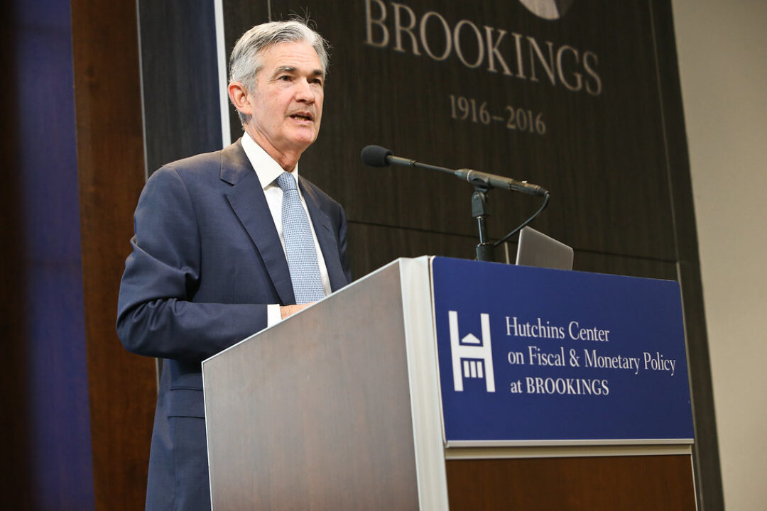 Jerome H. Powell, governor of the Federal Reserve Board, speaks at the Brookings Institution