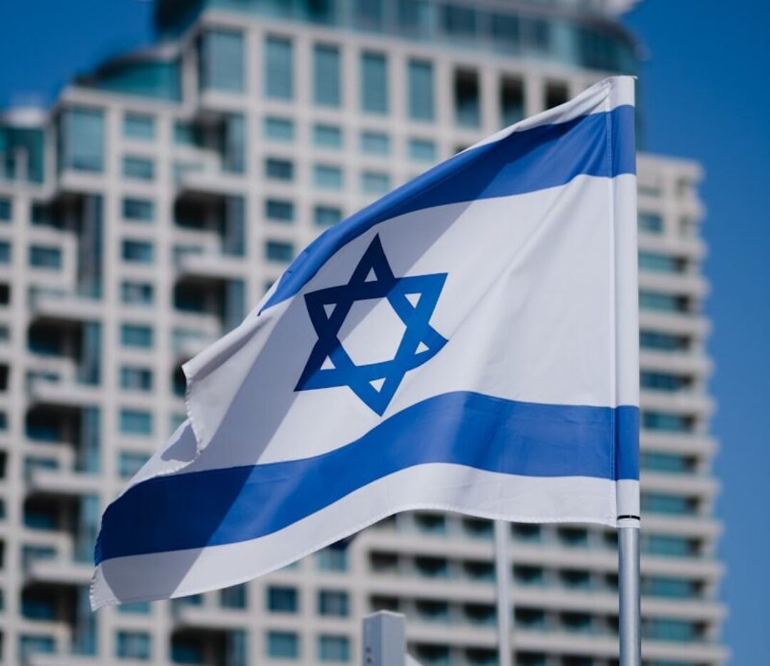 blue and white striped flag