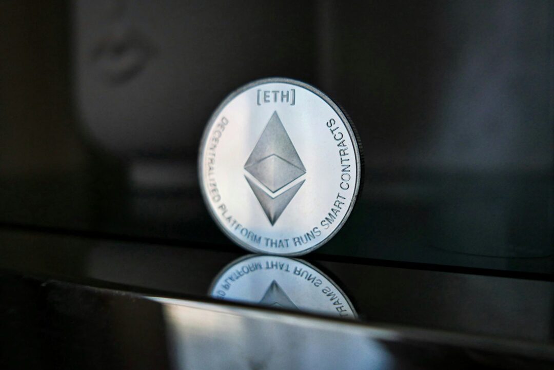 a close up of a coin on a table