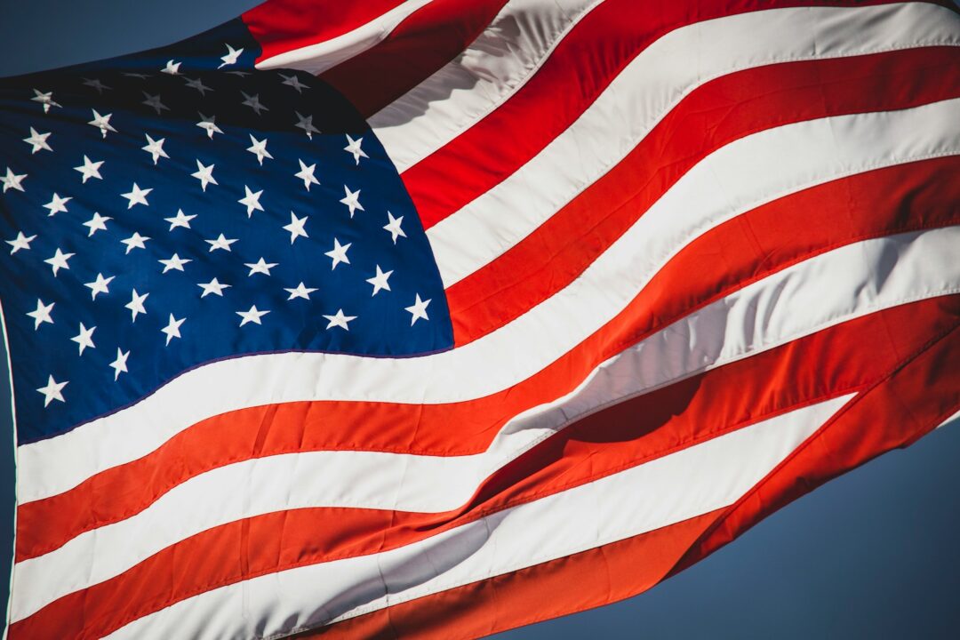 a red white and blue flag